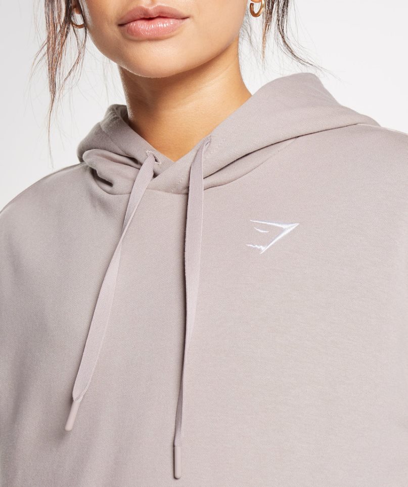 Bluzy Z Kapturem Gymshark Treningowe Oversized Damskie Szare | PL 052RHQ